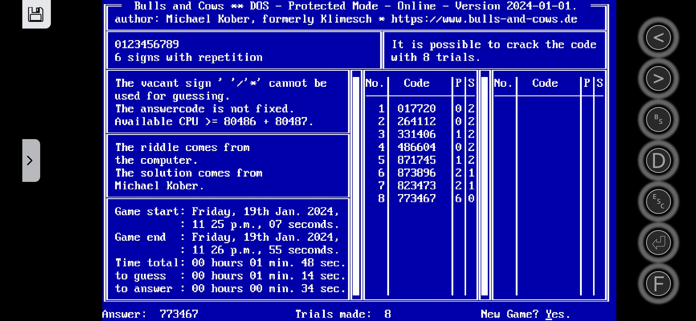 Landscape browser-game 0:
full-screen-mode without side-control-bar without on-screen-keyboard,
Settings for using a physical keyboard !